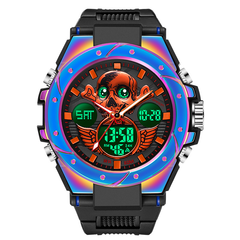 SANDA 6087 colorido multifuncional impermeable reloj deportivo electrónico Generación de comercio electrónico reloj luminoso mágico