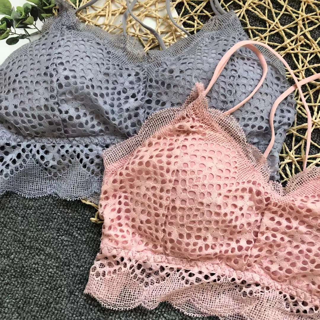 Nuevo cordón elástico de alta calidad belleza espalda chaleco las mujeres sin hilos yoga sujetador ropa interior deportiva al por mayor