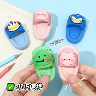 Cute Creative Cartoon Simulation Slippers Eraser Doll Interesting Shape High Color Value Ornaments Primary School Students Eraser
