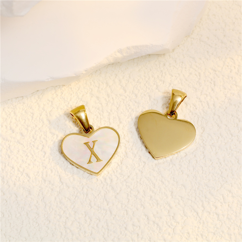 8g Weight 304 Stainless Steel Pendant Material Pendant Necklace Classification 304 Stainless Steel Chain Material cable chain Chain Type 1 Piece Quantity Daily Occasion 304 Stainless Steel Material Letter, Heart Shape Pattern All Seasons Season Women's Gender Polishing Design IG Style Style Wholesale Jewelry IG Style Letter Heart Shape 304 Stainless Steel Polishing Pendant Necklace Cable Chain 9