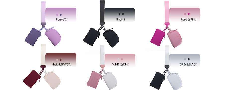 82g Weight Polyester Lining Material Zipper Closure Type Unisex Solid Color Nylon Zipper Wallets