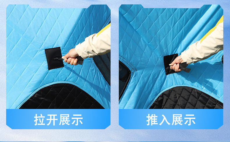 Cross-border outdoor winter fishing tent, winter fishing tent for camping and ice fishing, warm and cold-proof cotton tent, quick-open, specifically for ice fishing