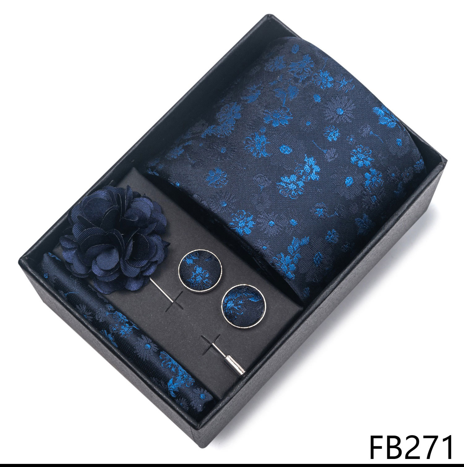 Hochzeits-Bräutigam-Feier Weinrote Krawatte, Herrenanzug-Manschettenknöpfe, Brustblumen-Accessoires-Set-Box_voghion.com