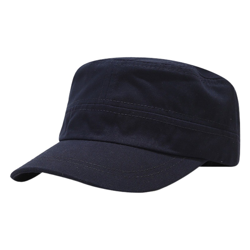Amazon nuevo sombrero de los hombres de color sólido tablero de luz circunferencia de la cabeza grande retro ala corta plana superior sombrero militar al aire libre pico marea