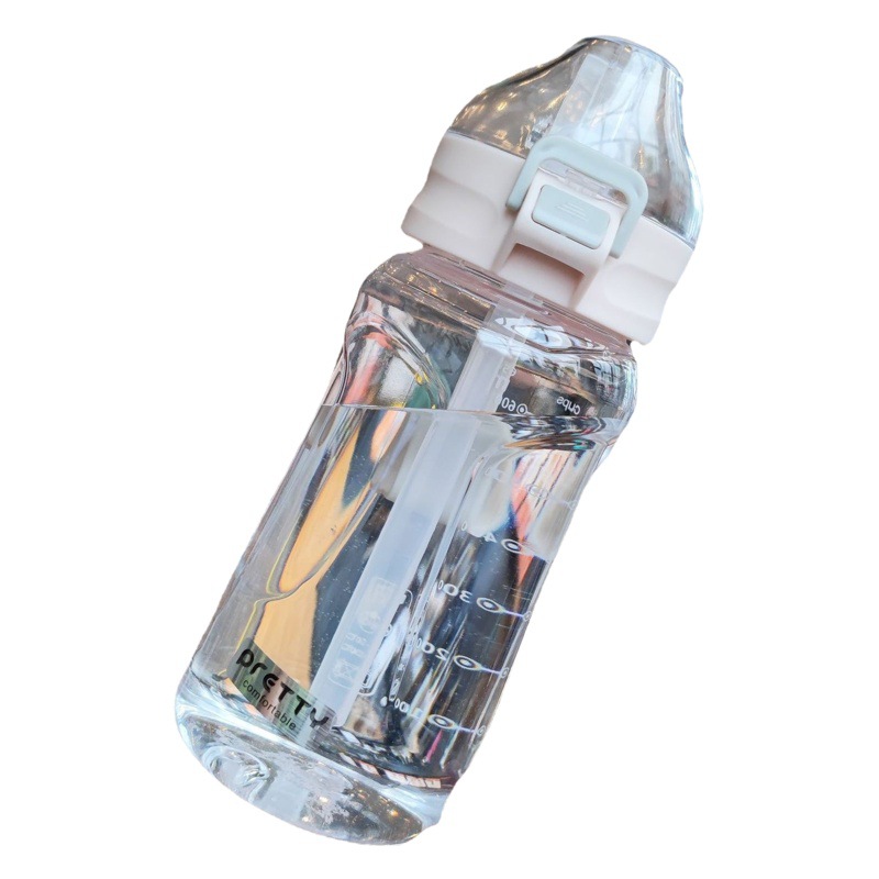 Estilo coreano moda lindo taza de plástico pato paja taza de agua con cerradura coche al aire libre estudiante taza conveniente mango