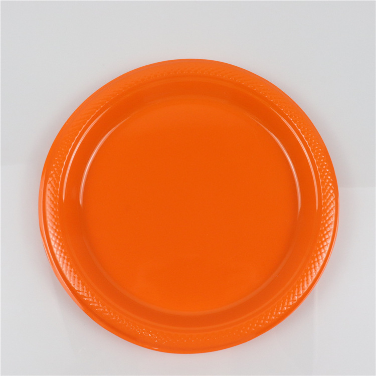 Cross-Border E-Commerce 10.25inch Disposable Plastic Dinner Plates Ps Colorfulful Round Cake Party Party Outdoor Dishes