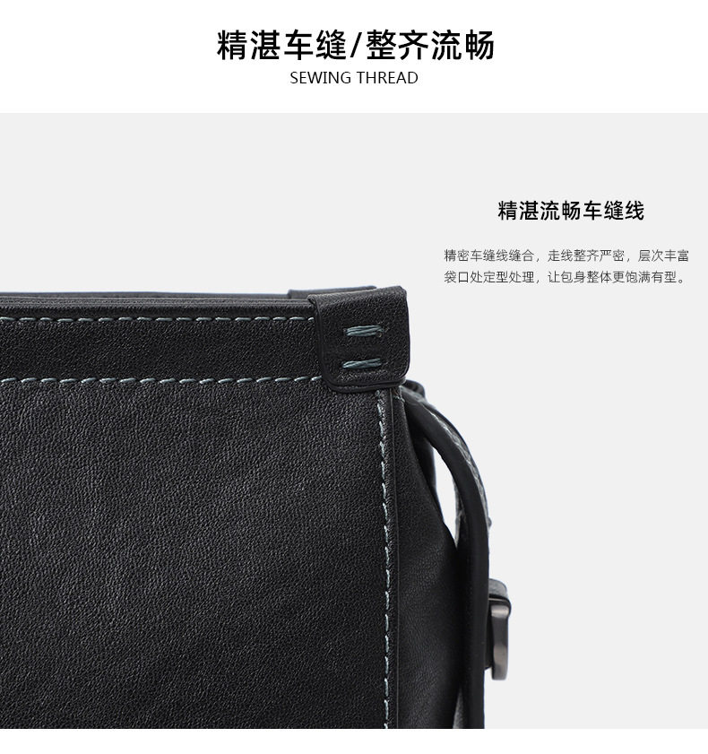 Túi xách tay nam da bò thật công sở đựng tài liệu laptop dung tích lớn 38×11×26 cm — Màu đen da thực vật chi tiết 7