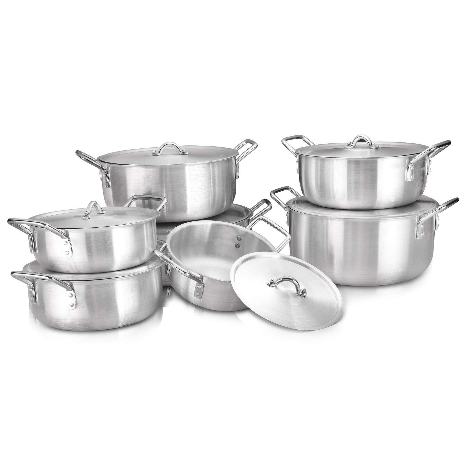 FUENTE de fábrica de comercio exterior orden original de aluminio olla traje sin recubrimiento corto y gran olla de sopa 22-34cm