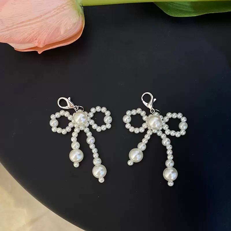 Lazo de perlas de encaje francés, sensación de alta calidad, pequeños accesorios de decoración de viento fragante, bolsos de lazo, accesorios de equipaje, accesorios