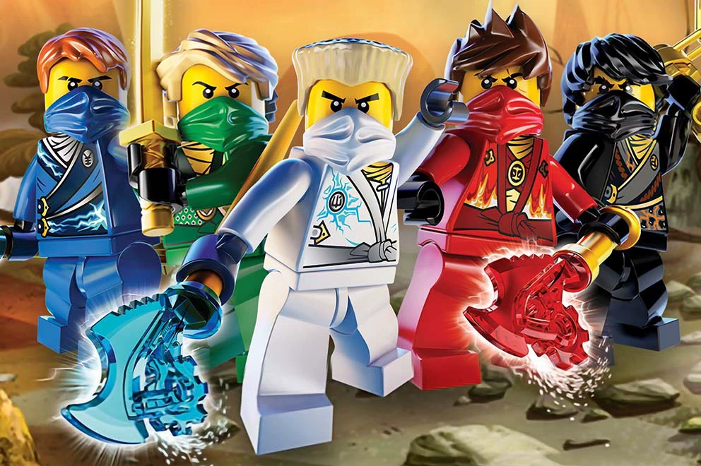 Фотозона (Lego Ninjago) баннер для праздника, тонкая ткань 150×100–300×300 см, разные цвета
