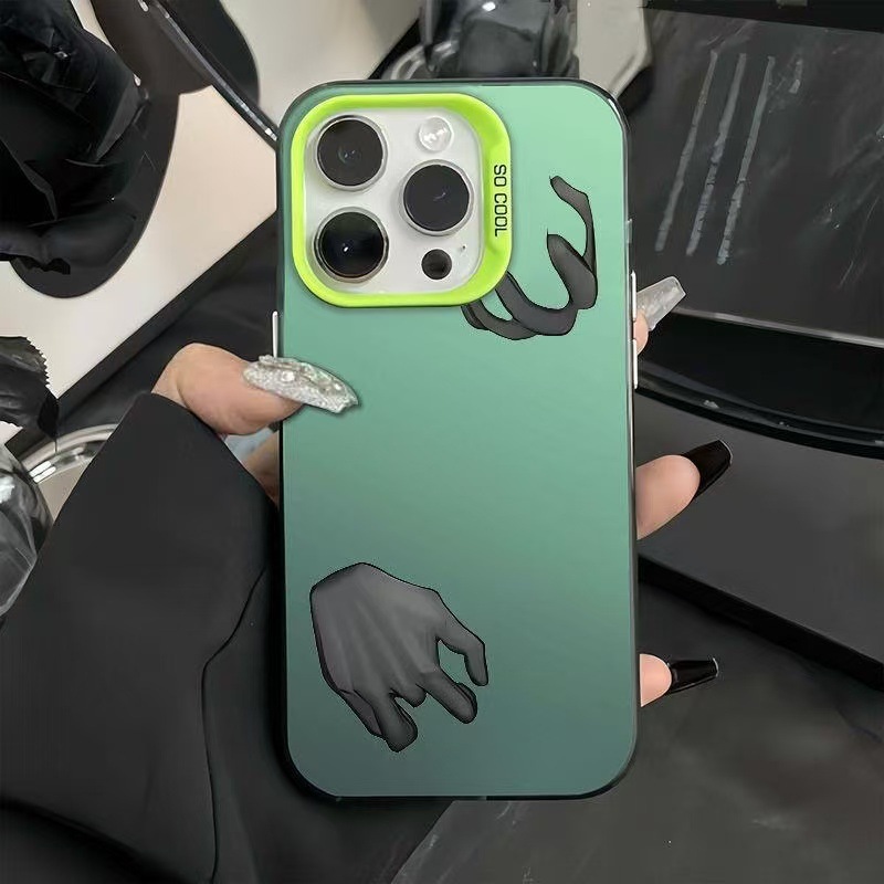 Mano gris artística para iPhone 16 funda para teléfono móvil Apple 15promax/14 anti-caída 13pro12 Europa y América 11xr