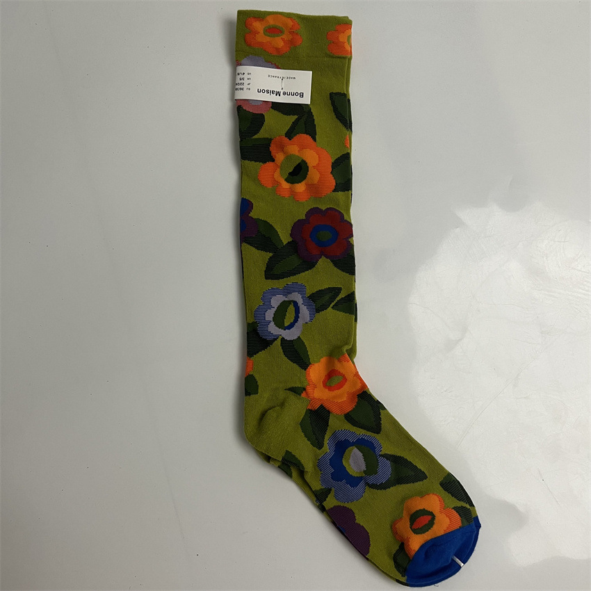 Calzini lunghi Happy Socks in cotone con motivo astratto artistico intrecciato, alti fino al ginocchio, autunno inverno, BOONE MAISON, 2025d, francesi_voghion.com