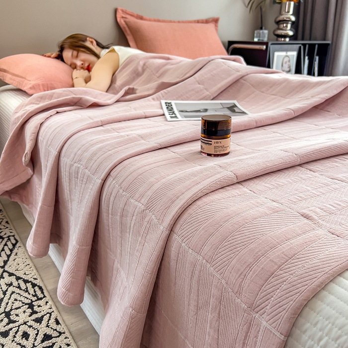 Nordic Style Cotton Yarn-dyed Jacquard Gauze Towel Blanket