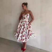 女装吊带收腰公主蓬蓬裙新品碎花连衣裙夏女高级感