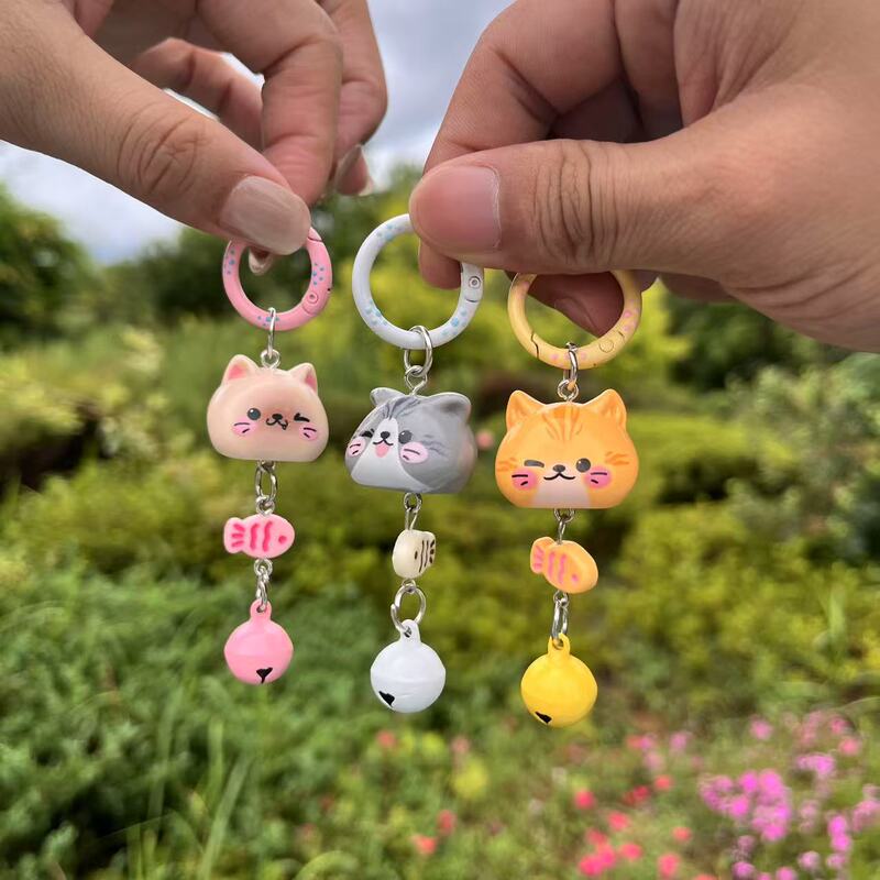 Cute Cartoon Siamese Cat Keychain Couple Pendant Student School Bag Girl Mobile Phone Chain Pendant Small Gift