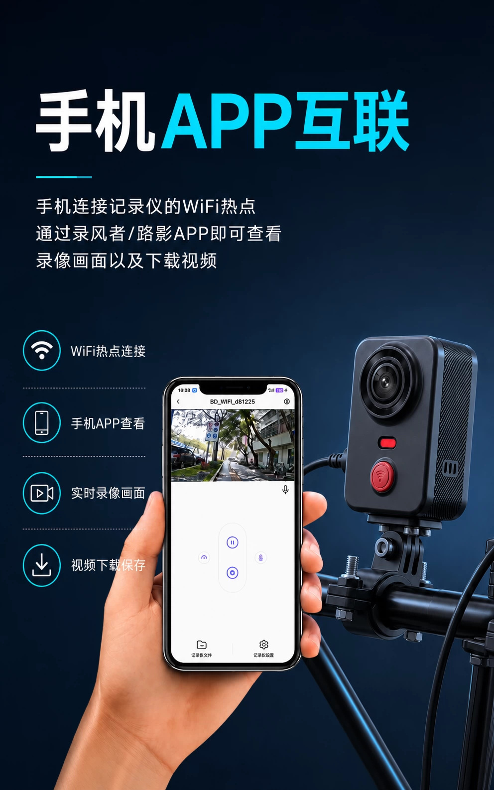 Cross-border 2K HD Cycling Recorder USB Dual-Lens GPS Tracking Waterproof Motorcycle Dashcam