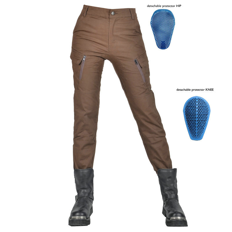 Volero motocicleta cuatro estaciones anti-caída ciclismo pantalones transpirable de cintura alta Mujer Caballero motocicleta anti-caída pantalones de silicona equipo de protección