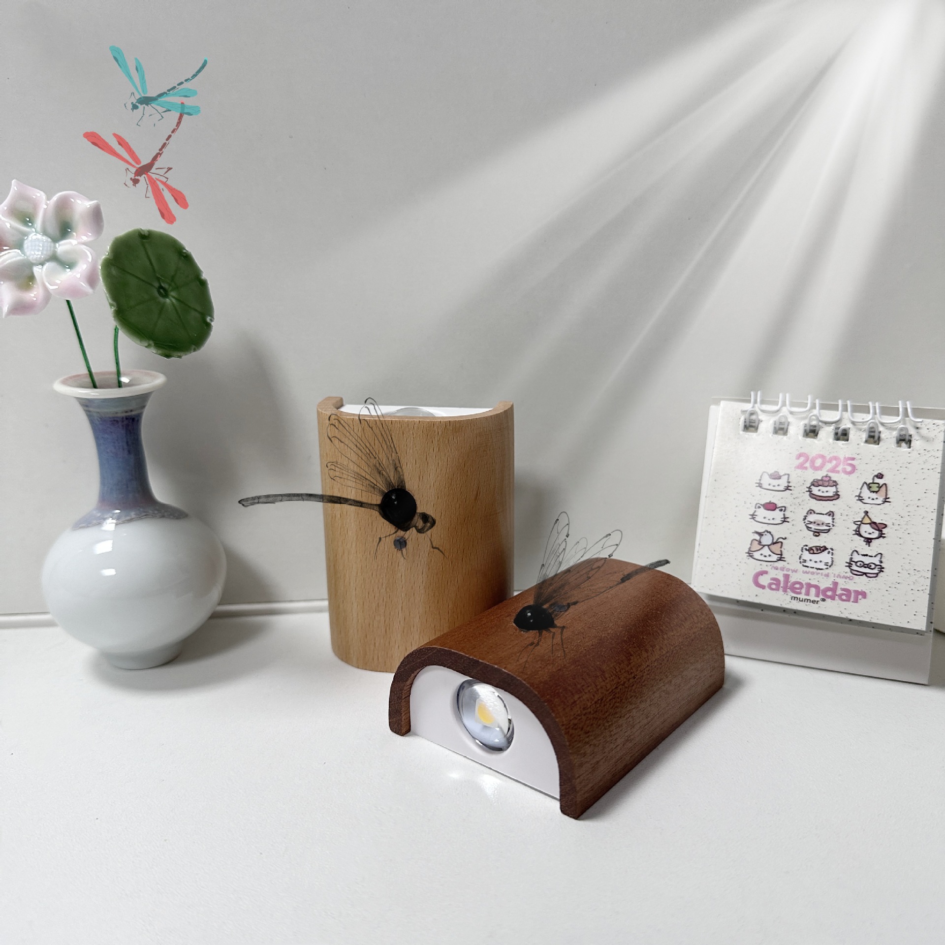 Palo de madera, conexión de madera maciza, lámpara de pared con sensor, hogar simple, ambiente de sensor humano transfronterizo, luz nocturna infrarroja, regalo