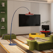 客厅落地灯孟菲斯多巴胺护眼儿童房卧室立式简约现代飞碟钓鱼灯具