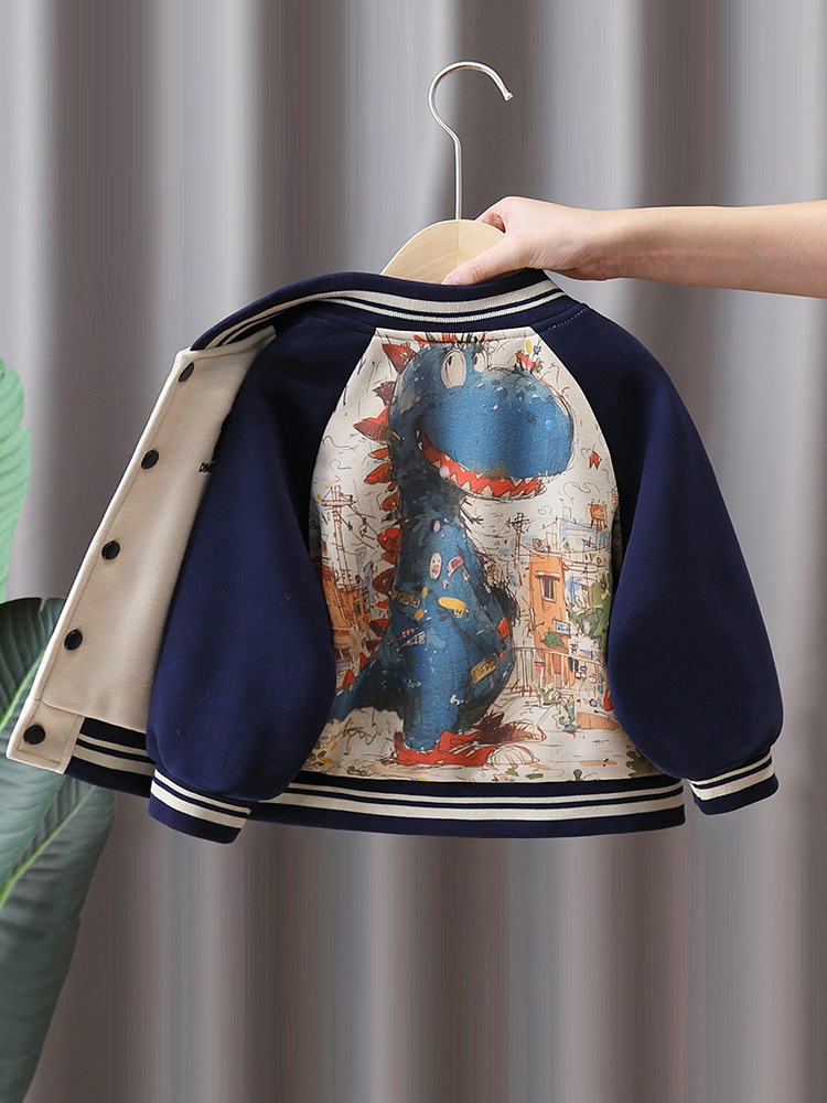 7816 chaqueta de niño ropa de primavera y otoño 2025 nuevo estilo para niños chaqueta casual coreana para niños pequeños y medianos top de cuello alto marea