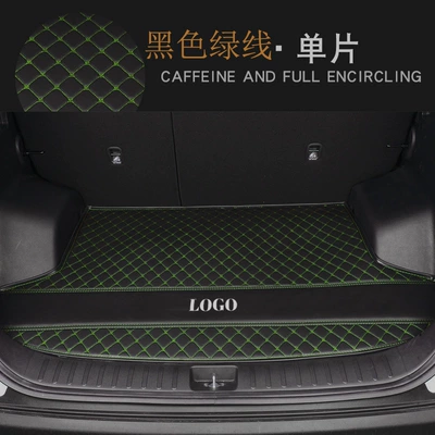 All-inclusive Rear Trunk Mat — Trunk Mat - flat-edge-black-green-line-403812
