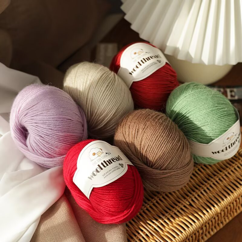 Warm Color 212 Wool Thread Medium Thick Thread Merino Wool Blended Thread Handmade DIY Sweater Wool Ball Spot Wholesale