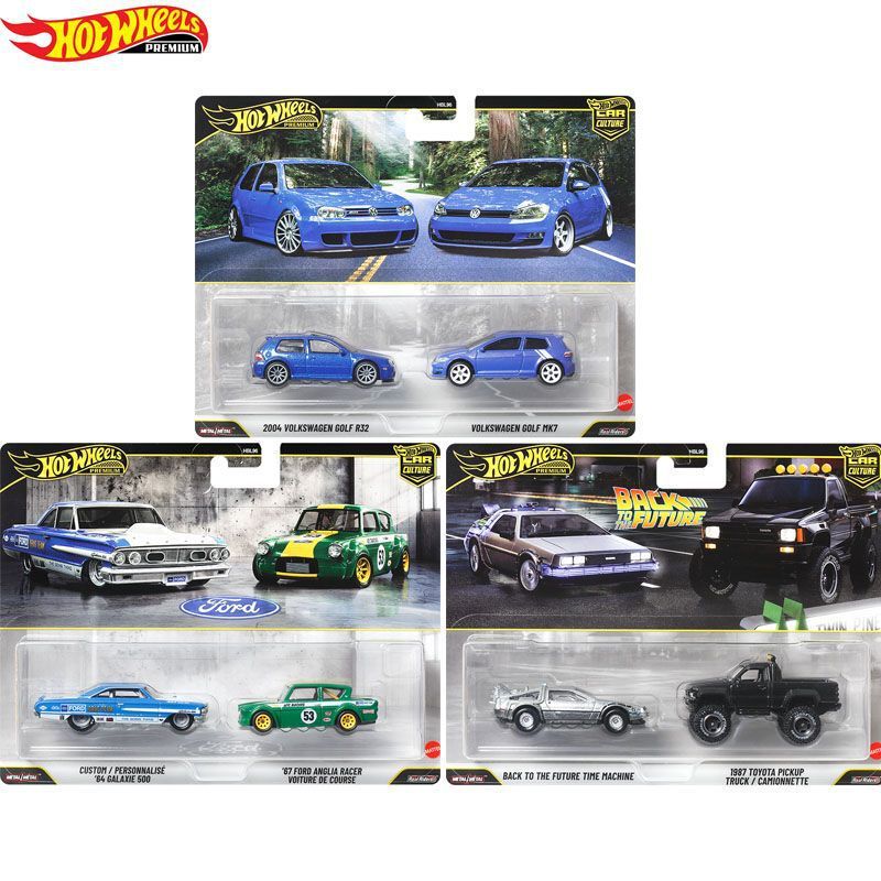 In-Stock Genuine Hot Wheels Car Culture Volkswagen Golf Back to the Future Ford Dual Car Model In-Stock Genuine Hot Wheels Car Culture Volkswagen Golf Back to the Future Ford Dual Car Model