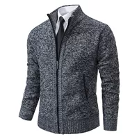 AliExpress внешняя торговля мужской осенне-зимний свитер кардиган куртка свитер на молнии с воротником-стойкой вязаный утолщенный повседневный универсальный