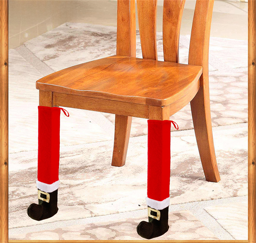 Maison et jardin Nouvelles décorations de Noël Ensemble de pieds de table de Noël Ensemble de pieds de chaise de Noël Ensemble décoratif de bouteille de vin de Noël_voghion.com