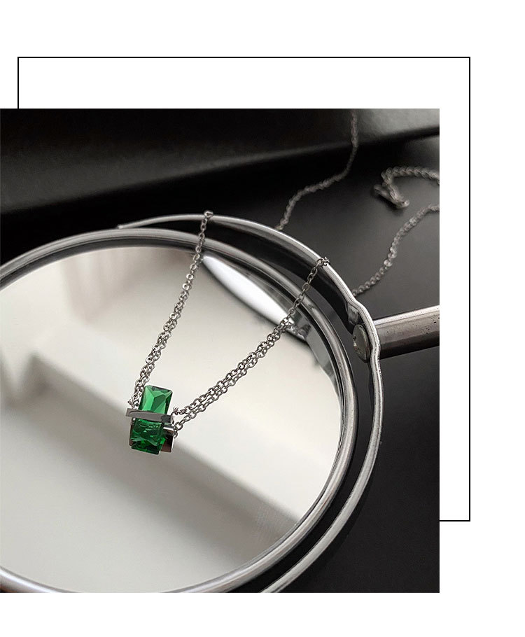 Fashion Square Titanium Steel Pendant Necklace Colorza_colorza_4