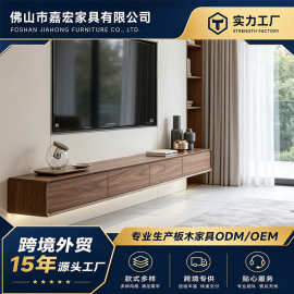现代简约悬空电视柜北欧客厅实木壁挂悬浮储物柜极简公寓大小户型