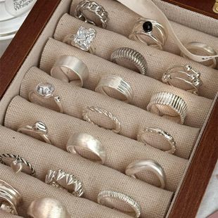 Niche Retro Heavy Industry S925 Sterling Silver Plain Ring for Women That Does Not Fade, Accessible Luxury and High-End Index Finger Ring Open Ring