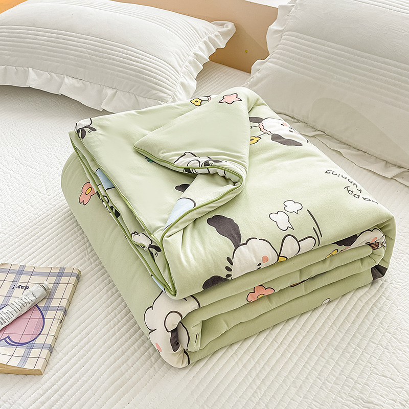 Edredón de fibra de soja Edredón fresco de verano Edredón de aire acondicionado Núcleo de primavera y otoño Dormitorio de verano para niños individuales y dobles Edredón de verano Lavable a máquina