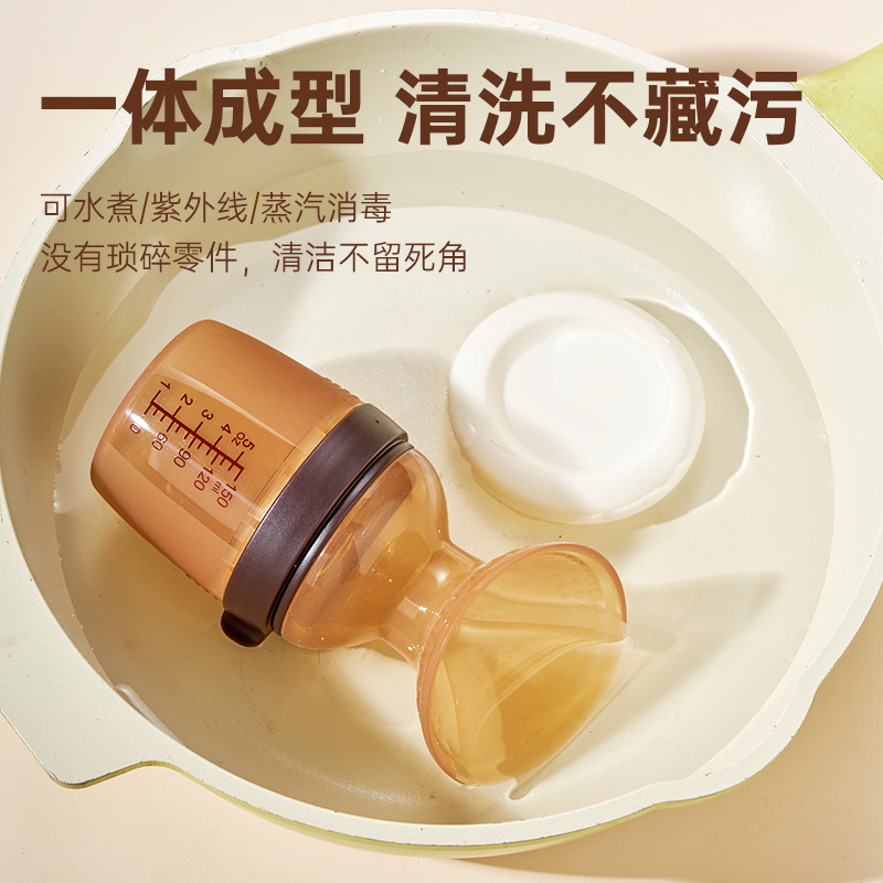 Exactor de leche de silicona completo, colector de leche de boca ancha, colector de leche manual para mujeres embarazadas, colector de leche materna con tapa al por mayor