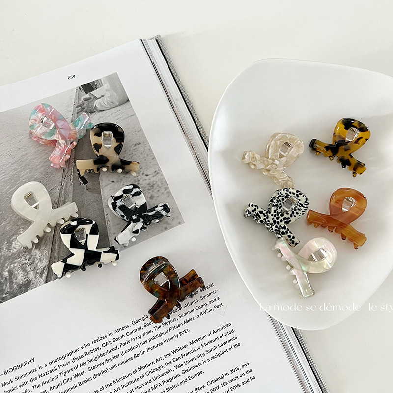 Frangia in acetato di alta qualità, piccola e media dimensione, clip semplice, copricapo con temperamento, forcina per capelli, accessori per capelli con stampa leopardata, clip laterale_voghion.com