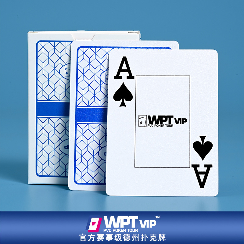 Naipes de plástico para torneo de WPT Texas Hold'em, letra grande, tela gruesa, textura de arena fina, naipes anchos, naipes de PVC completamente nuevos.