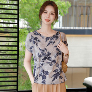 Elegant Mom Summer New Short Sleeve T-Shirt Stylish Age-Reducing Top for Middle-Aged and Elderly Chinese Fashion Shirt Top