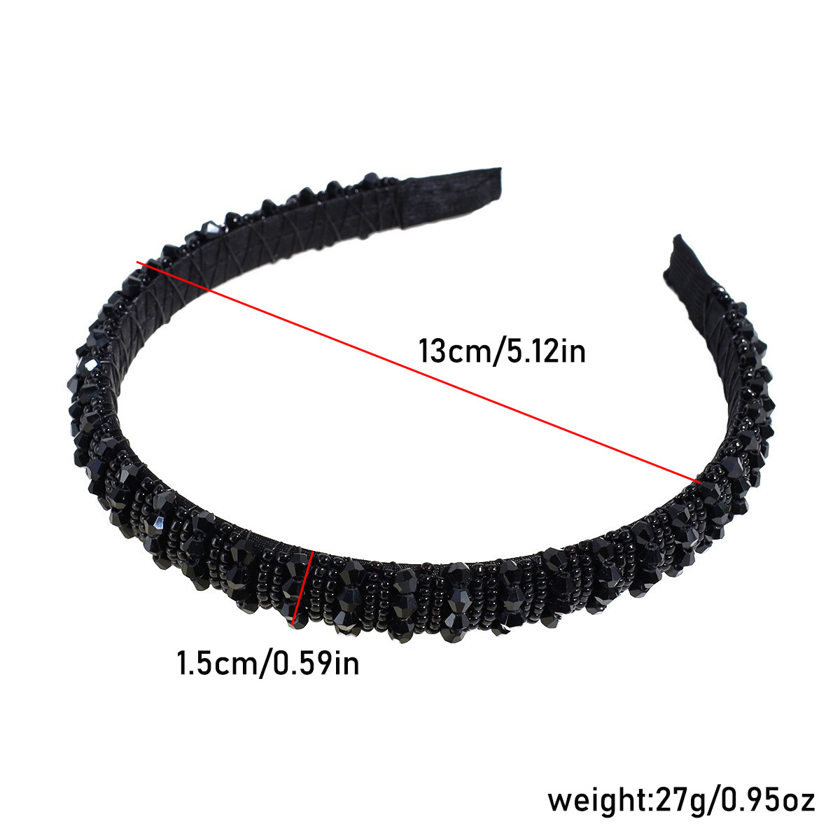 48g Weight Sweet Solid Color Artificial Crystal Hair Band