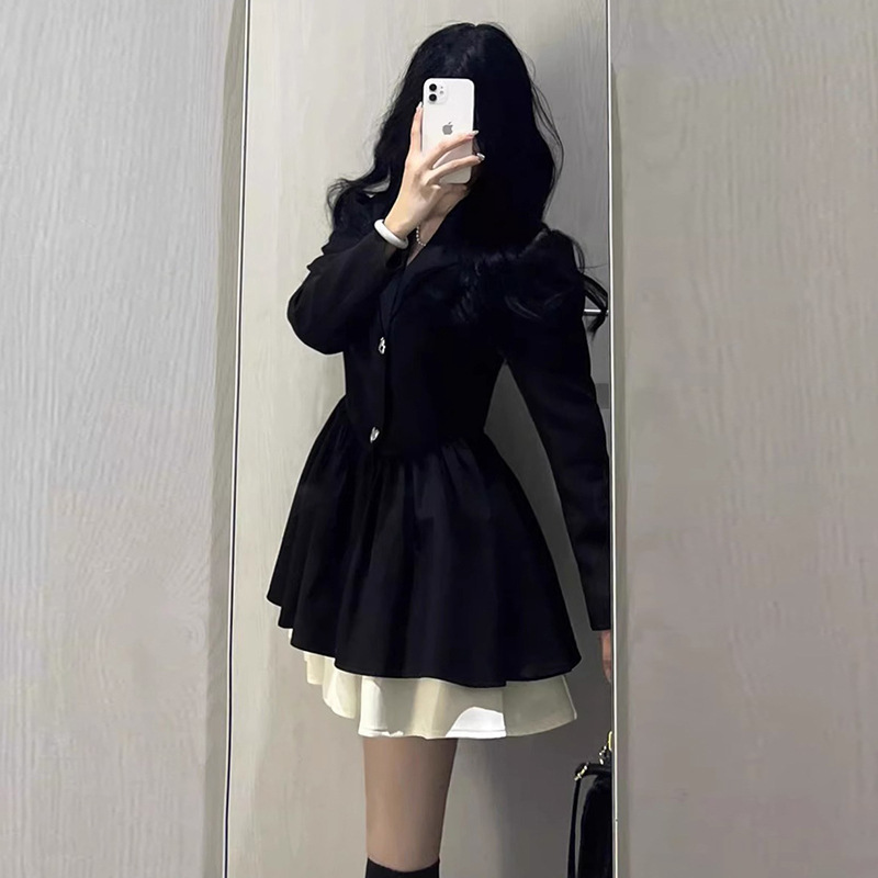 Improved Model, Please See the Actual Product before Placing an Order [Original Method + Lining] Early Autum Wear Royal Sister Style Black