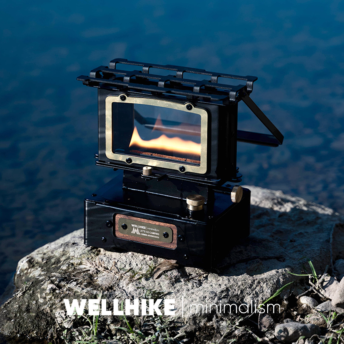 ウェルハイク屋外観火炉瑠璃灯灯油炉ミニ炉煮茶炉小型ストーブキャンプ炉