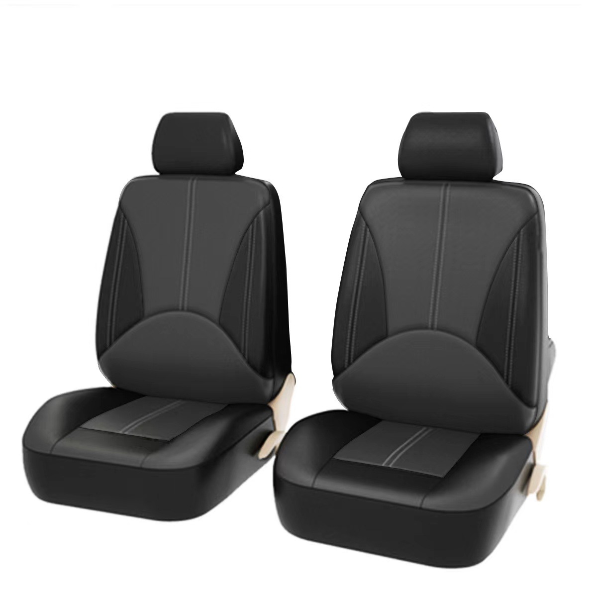 Cubierta de asiento de coche de comercio exterior transfronteriza cuero perforado PVC cuero 4-piezas conjunto transpirable a prueba de polvo Amazon image 6