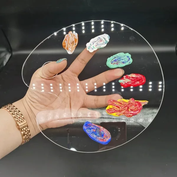 Acrylic Transparent Palette Acrylic Paint Gouache Watercolor Painting Manicure Tools Large and Small Oval Palette