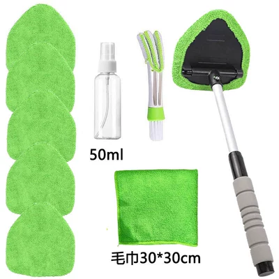 Defogging Window Wiper, Car Window Car cleaning tools - 6-cloth-covers-1-set-of-b-type-plastic-parts-1-spray-bottle-1-green-and-white-air-conditioner-brush-1-towel-3030cmpe