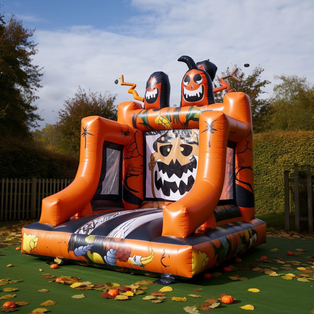Castillo inflable comercial con tema de Halloween gran calabaza al aire libre casa de rebote para niños jumping bed jumping playground