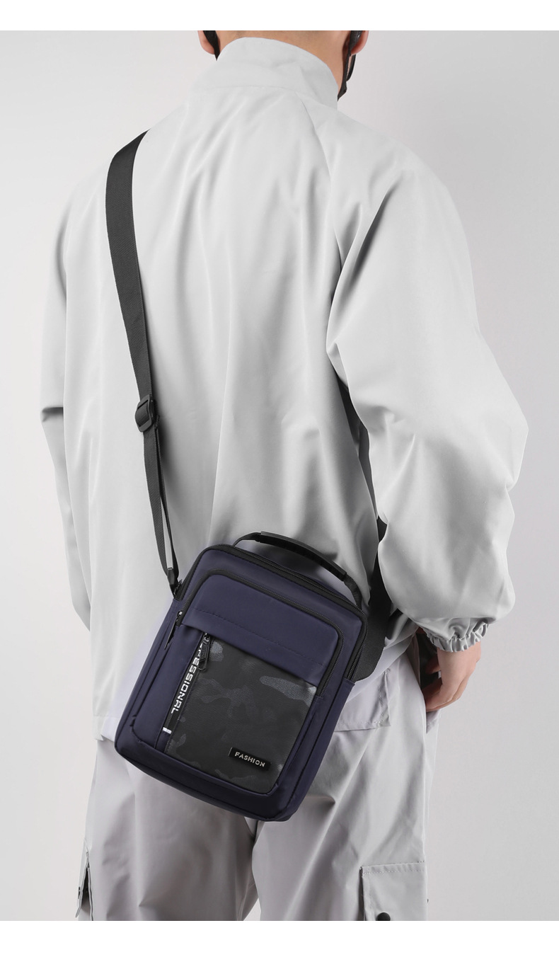 Men's trendy and simple single-shoulder bag, nylon waterproof casual crossbody bag, cash register outdoor travel bag factory direct sales undefined