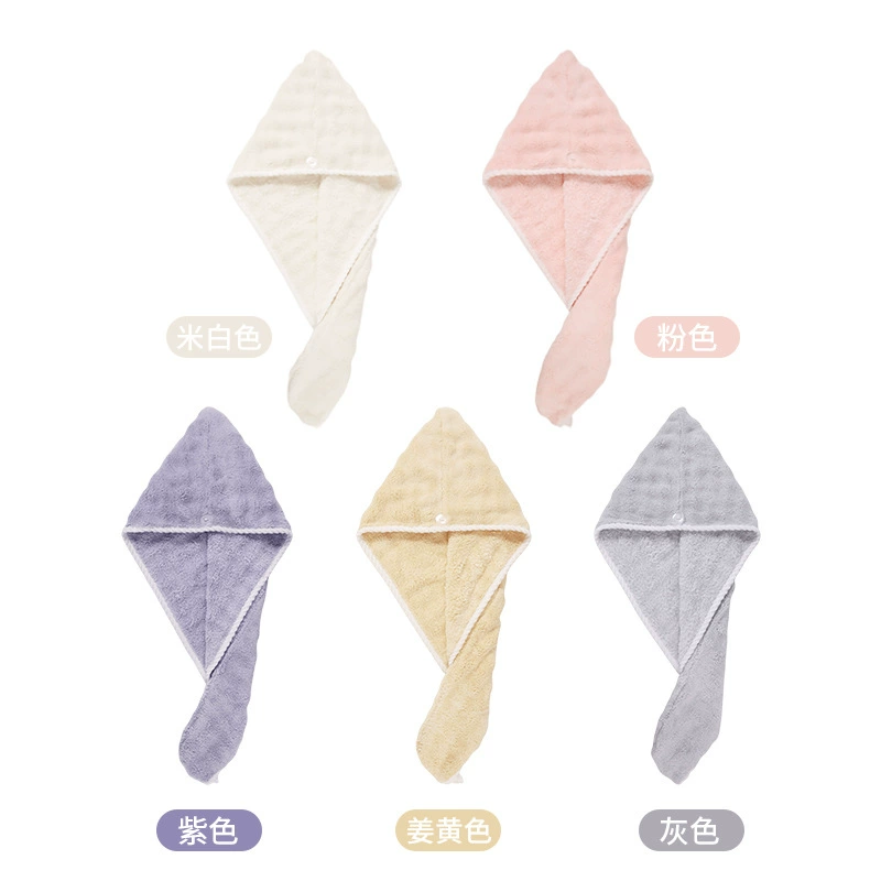 Soft quick dry hair towel, coral shower cap for home use, water absorbent, increased thickness