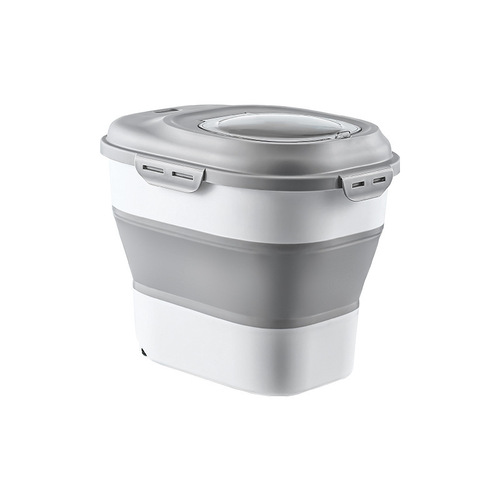 Kitchen foldable storage rice storage bucket, transparent sealed 50 catties miscellaneous grain rice bucket, household moisture-proof and insect-proof 30 catties rice box