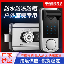 智能锁双面外装户外庭院用锁指纹锁智能锁涂鸦智能门锁通锁锁具