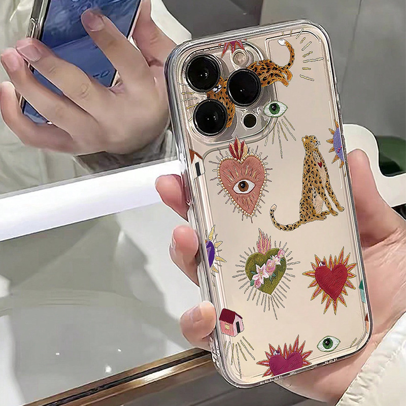 Heart Shape Pattern Silica Gel Heart Shape Retro Classic Style Phone Cases Phone Accessories