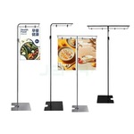 落地不锈钢海报架超市金属促销架pop挂画架L型广告架pop招聘架子